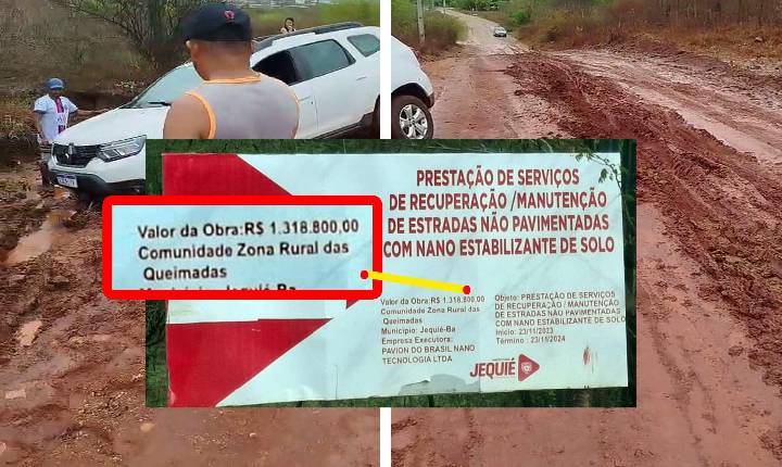 ESTRADA QUE CONSUMIU CERCA DE R$ 1,4 MILHÃO, ATOLA E REVOLTA MORADORES.