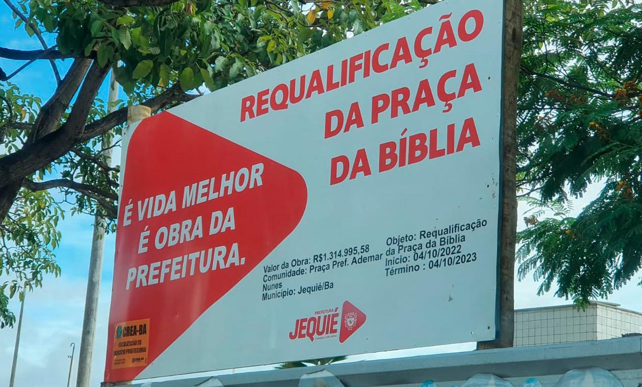 R$ 1.314.995,58 estão sendo investidos na Praça da Bíblia