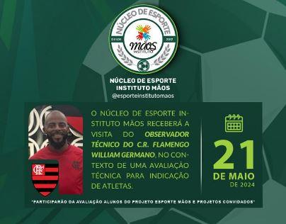Olheiro do Flamengo estará em Jequié para observar atletas do instituto mãos