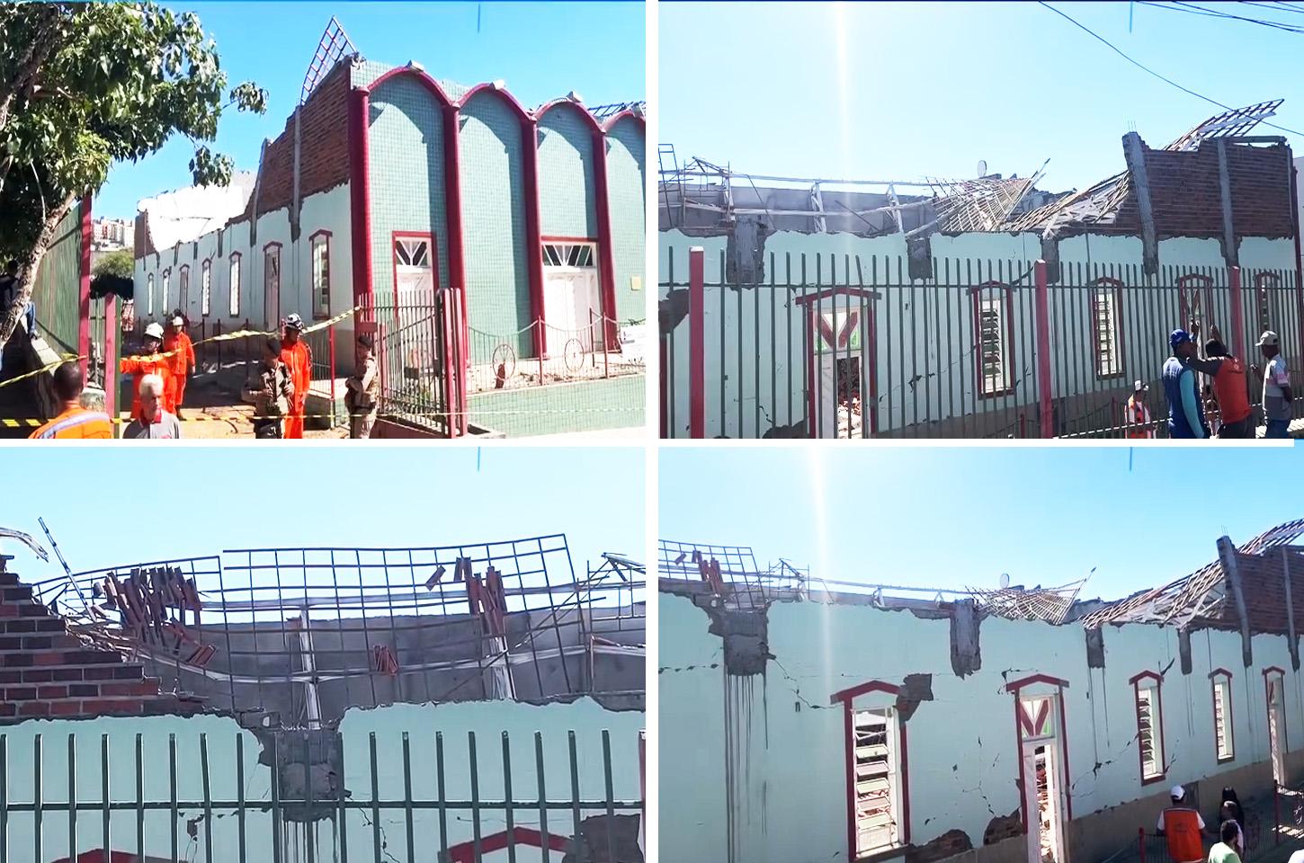 TELHADO DE IGREJA DESABA E DEIXA OPERÁRIOS FERIDOS