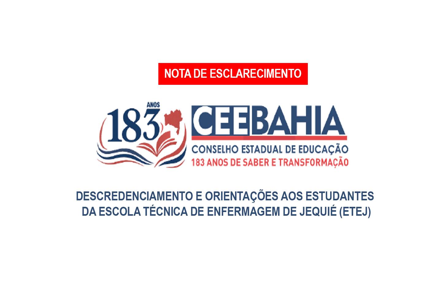 CONSELHO DE EDUCAÇÃO EMITE NOTA SOBRE A ESCOLA DE ENFERMAGEM DE JEQUIÉ