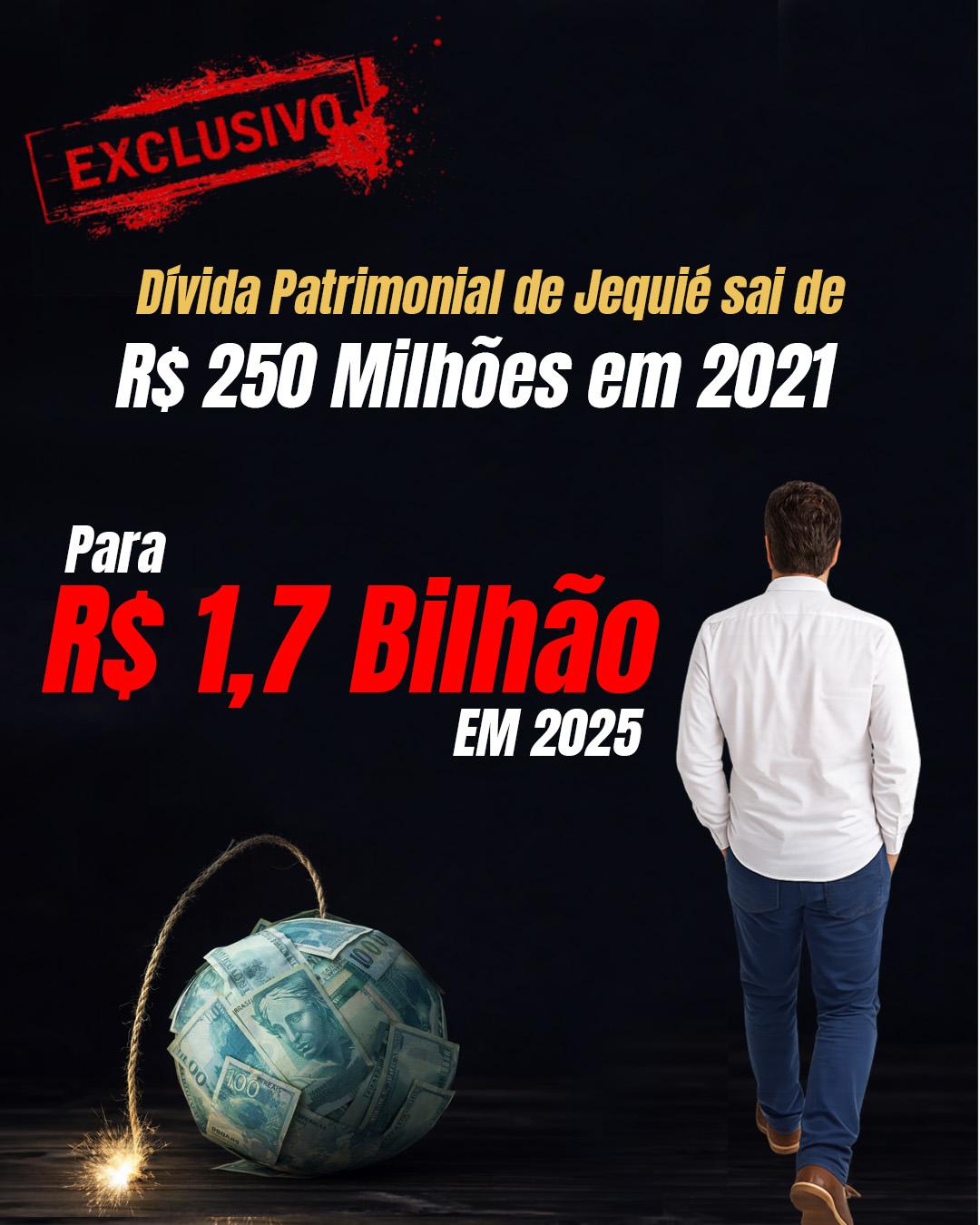 JEQUIÉ: BALANÇO PATRIMONIAL SAI DE R$ 250 MILHÕES EM 2021 PARA R$ 1,7 BILHÃO NEGATIVO EM 2025