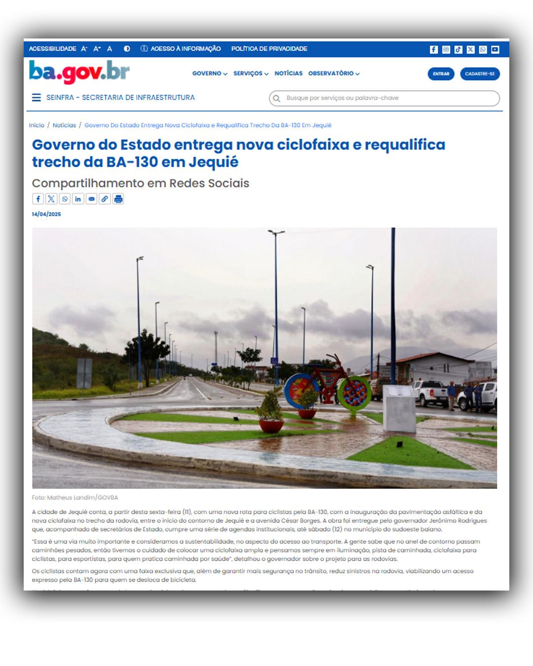Fonte: Governo da Bahia