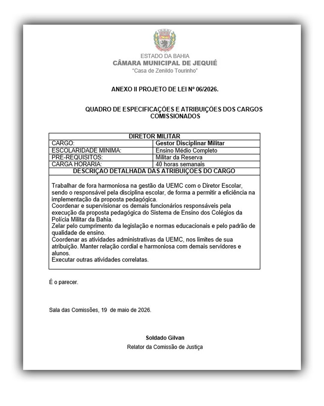 Fonte: Poder Legislativo Municipal