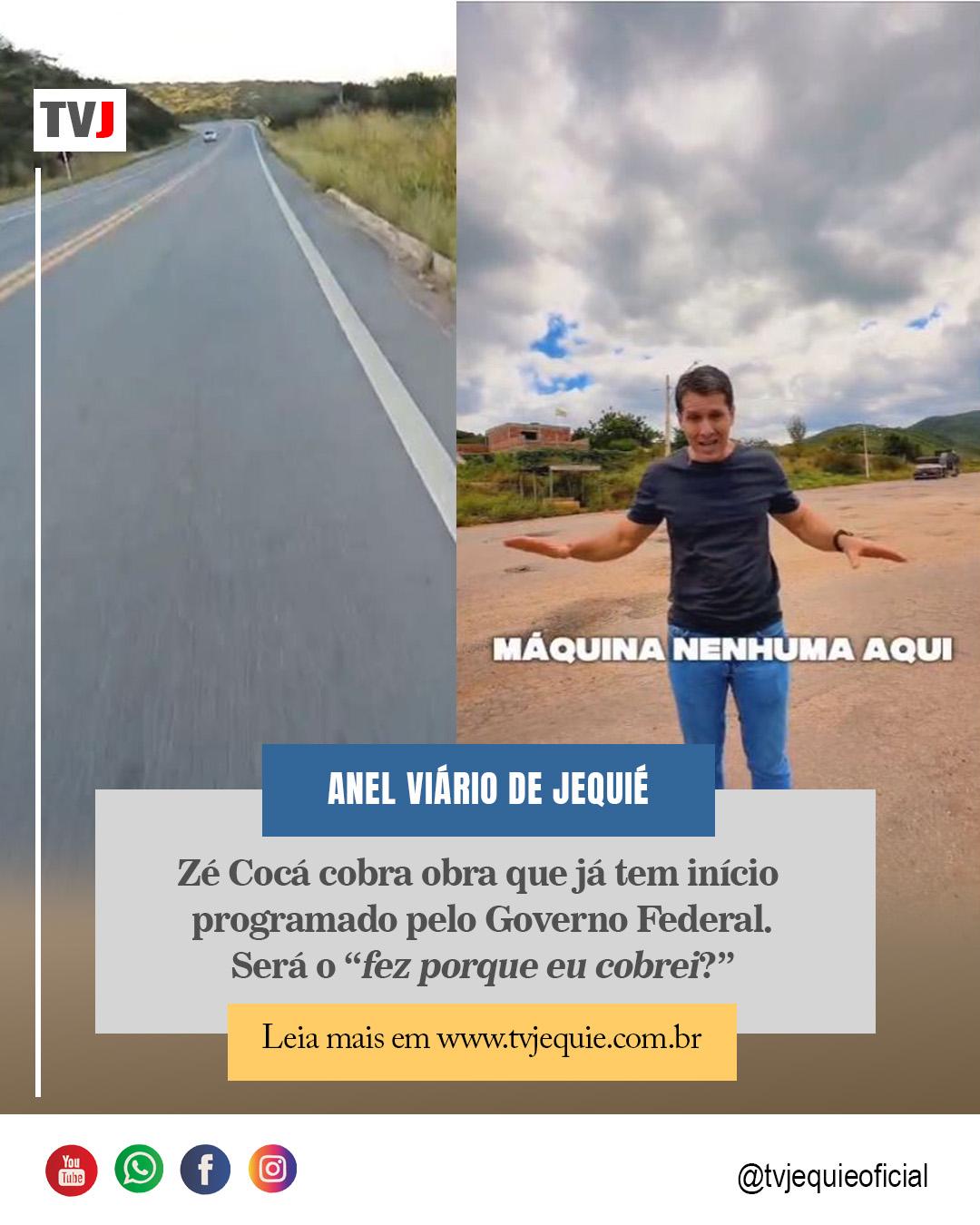 ZÉ COCÁ COBRA OBRA QUE JÁ TEM INÍCIO  PROGRAMADO PELO GOVERNO FEDERAL.