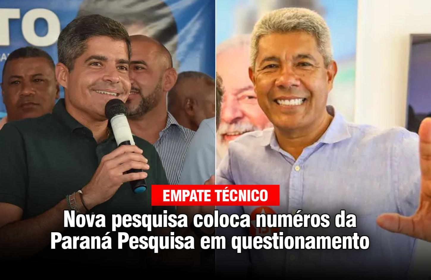 Pesquisa aponta empate técnico entre ACM Neto e Jerônimo no 1º e no 2º turnos na Bahia