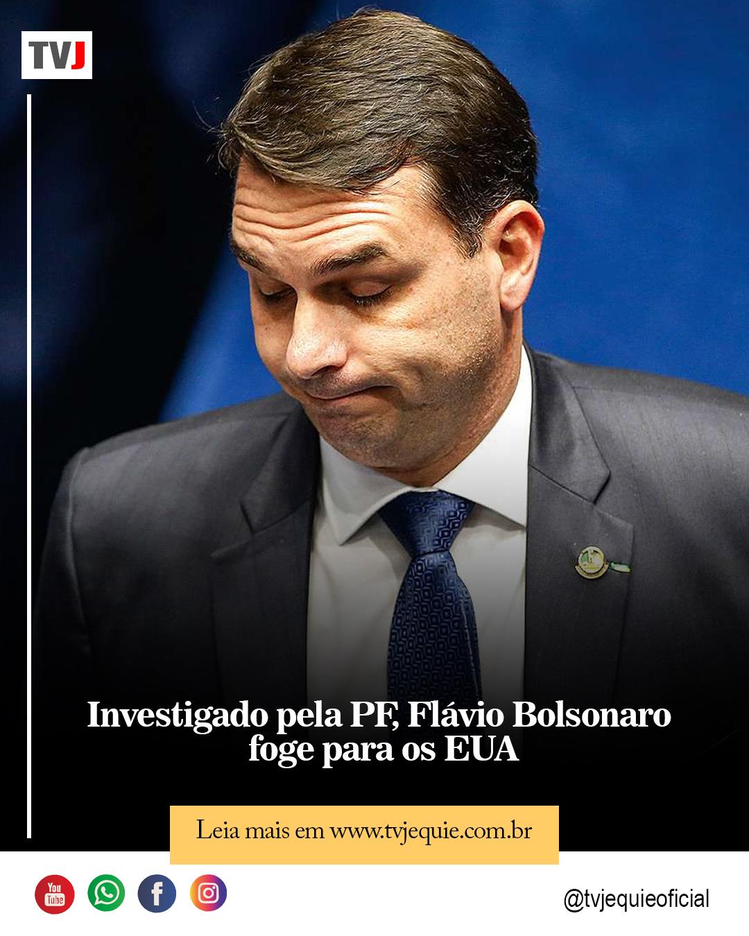Investigado pela PF, Flávio Bolsonaro foge para os EUA