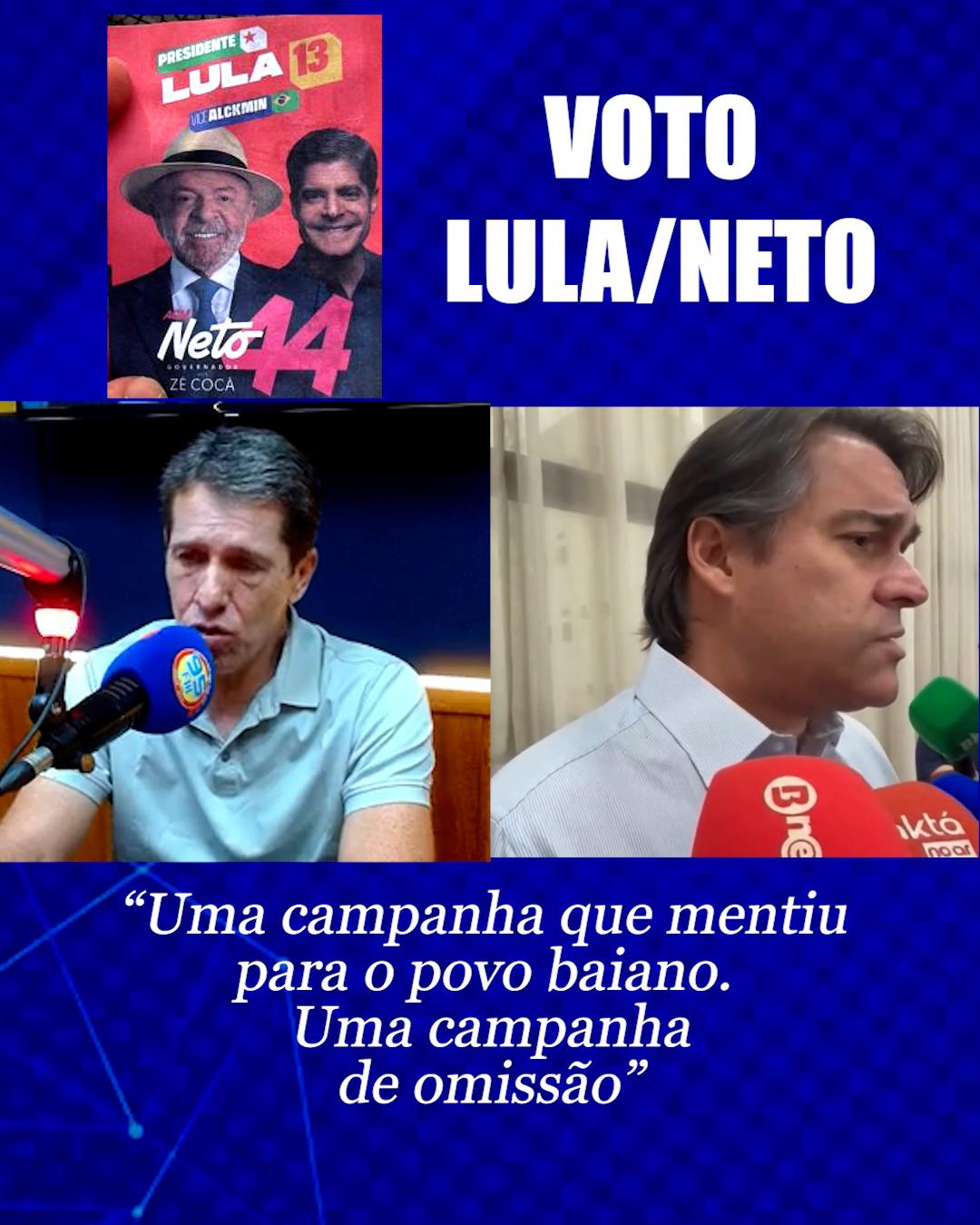 ZÉ COCÁ ADMITE QUE SANTINHO LULA/NETO FOI ESTRATÉGIA DE CAMPANHA.