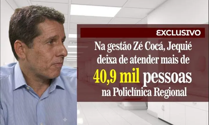 Na gestão Zé Cocá, Jequié deixa de atender mais de 40,9 mil pessoas na Policlínica Regional