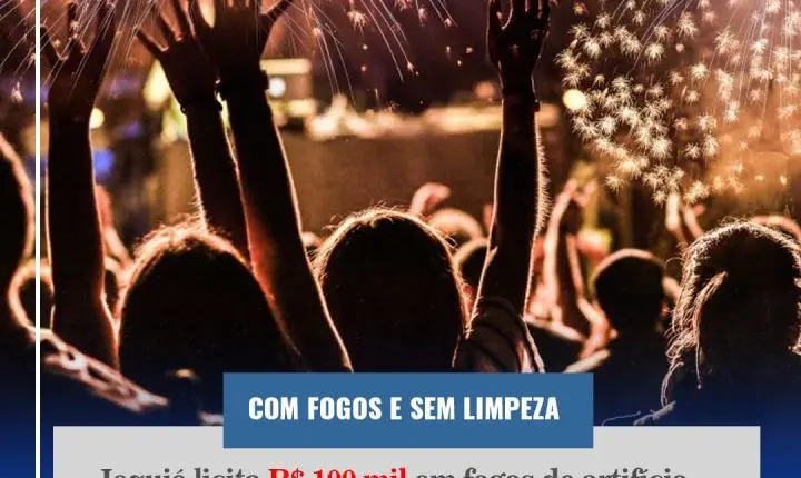 PREFEITURA DE JEQUIÉ LICITA QUASE R$ 100 MIL EM FOGOS ENQUANTO PEDE AJUDA PRIVADA PARA CUIDAR DAS PRAÇAS
